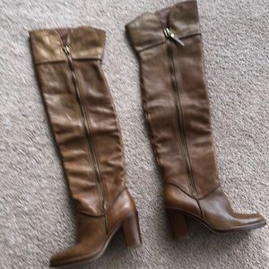 Over the knee leather boot